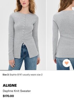 Daphne Gray Button-Front Knit Sweater